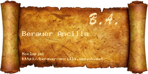 Berauer Ancilla névjegykártya